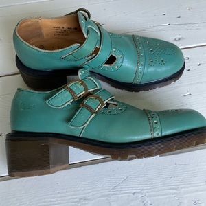 RARE Vintage Doc Dr. Martens cap toe Mary Jane sz 7 UK 41 EU 9 1/2 to 10 US Teal
